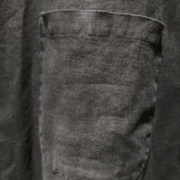 FLAX 100% Linen Black Button Down Large - Picture 6 of 6